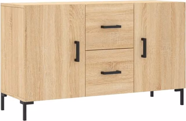 Credenza moderna in legno Rovere con finitura opaca, L 100 x P 36 x H 60 cm