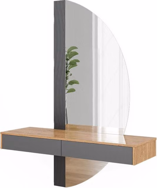 Tavolo da toeletta Melisa Grigio 120 cm con specchio a LED Vicco
