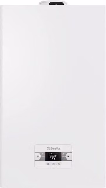 Caldaia a Condensazione Beretta BLR 25C Metano con Kit Scarico Fumi Colore Bianco e Acciaio Inox