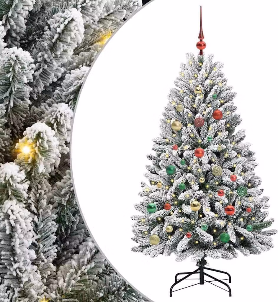 Albero di Natale artificiale con 150 LED Verde e Bianco 150 cm