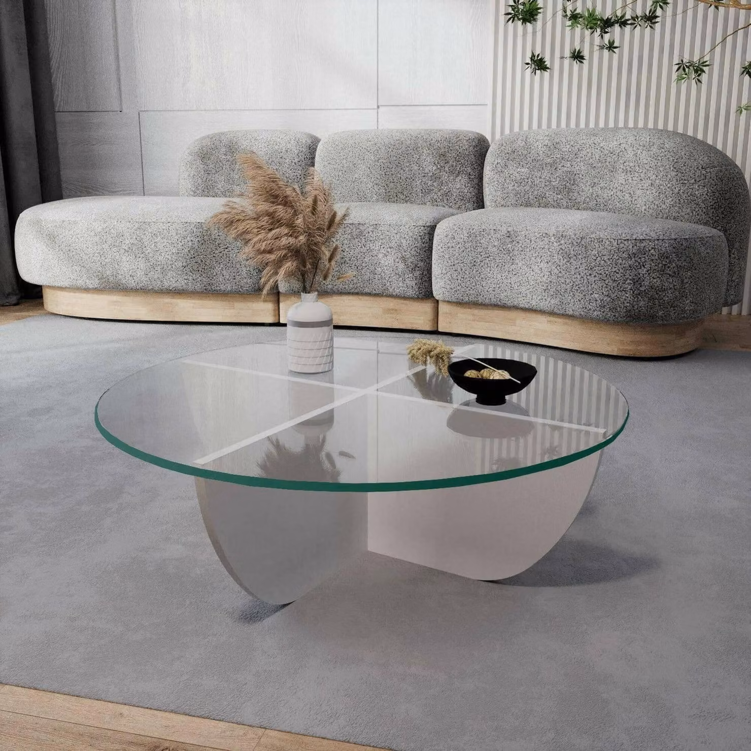 Jolanda - Tavolino da Salotto, 90x90x30h cm Bianco, Forma Circolare