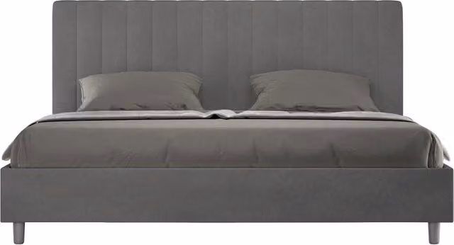 Letto Matrimoniale King Size Agueda di Giordanoshop in Microfibra Grigio L/P: 180 x 200 cm