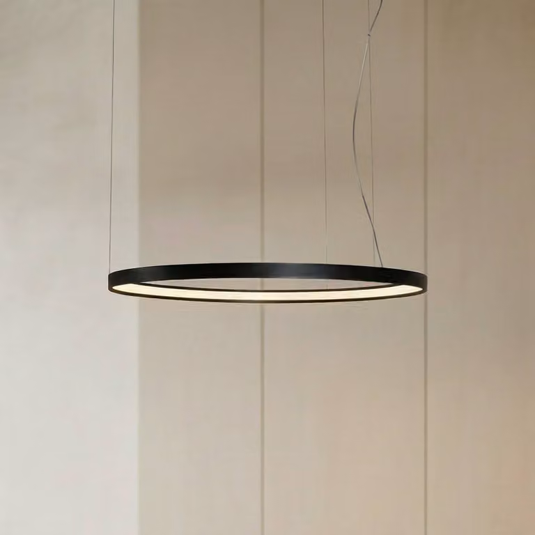 Lampada LED a sospensione Rio 110 orizzontale 3.000K nera SOLLUX LIGHTING, Nero, Cucina, Alluminio, Moderno