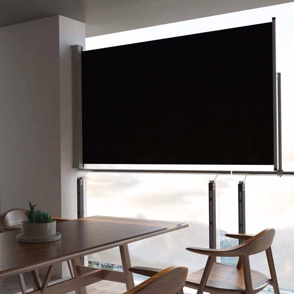 The Living Store Tenda laterale estensibile 140x300 cm Nero