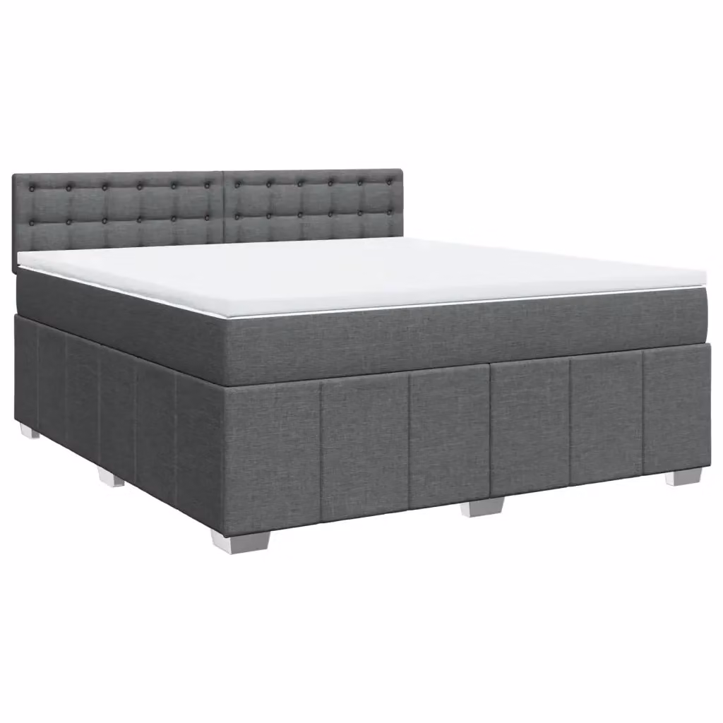 Letto Ibrido vidaXL con Giroletto a Molle e Materasso Grigio e Bianco L/P: 180 x 200 cm – 2