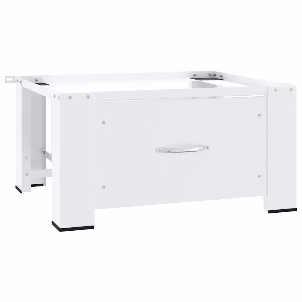 vidaXL Supporto Alzatina con Cassetto per Lavatrice Bianco L/P/H: 64 x 55 x 32,5 cm