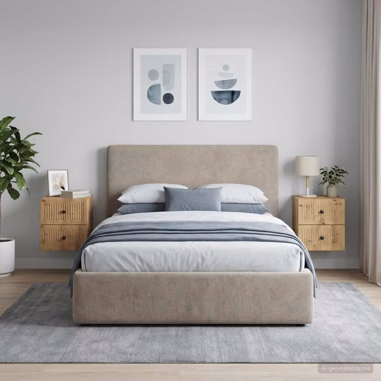 Set di 2 comodini sospesi vidaXL in stile moderno colore marrone