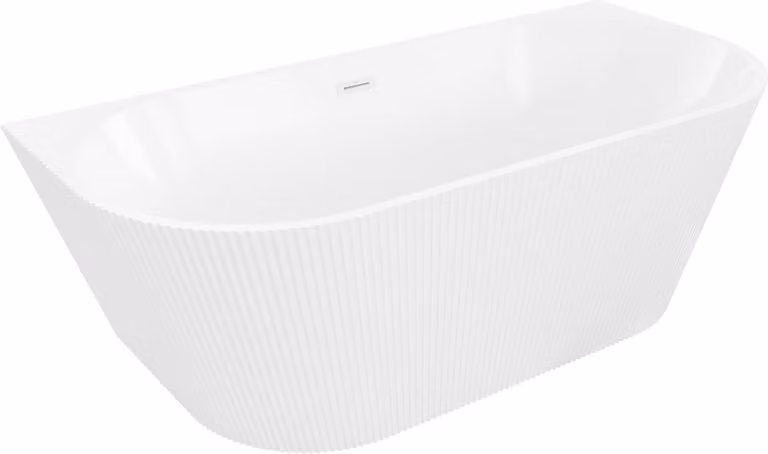 Mexen Oris vasca da bagno indipendente a parete con scanalature 170 x 80 cm, bianca, troppo pieno bianco - 52871708000-20