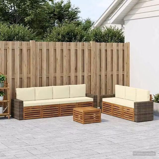Set divani 8 pz Legno di Acacia Massello 3384126