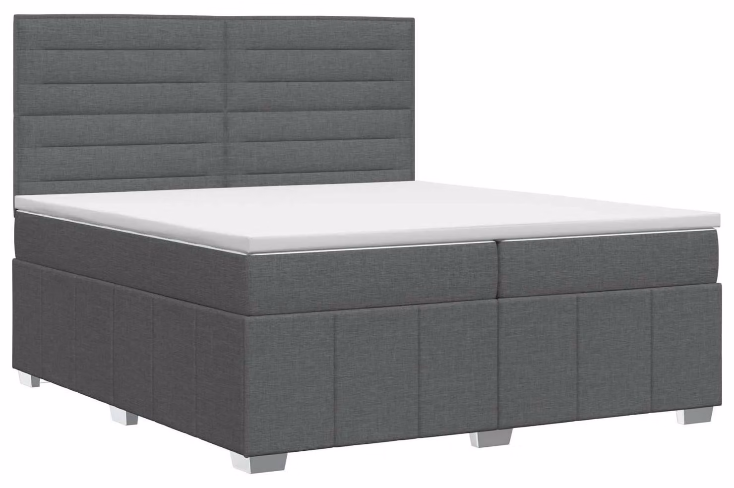 Letto a molle con materasso grigio scuro 200 x 200 cm in tessuto