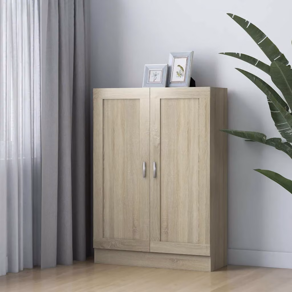 Libreria vidaXL in Legno Multistrato Rovere Sonoma, Colore Marrone e Beige, L 82,5 cm x P 30,5 cm x H 115 cm