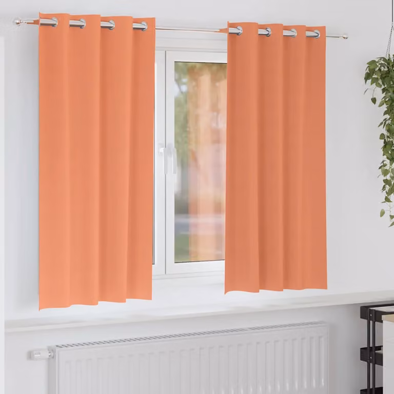 Set di 2 tende blackout vidaXL con anelli in poliestere, colore terracotta, L: 140 cm, H: 175 cm