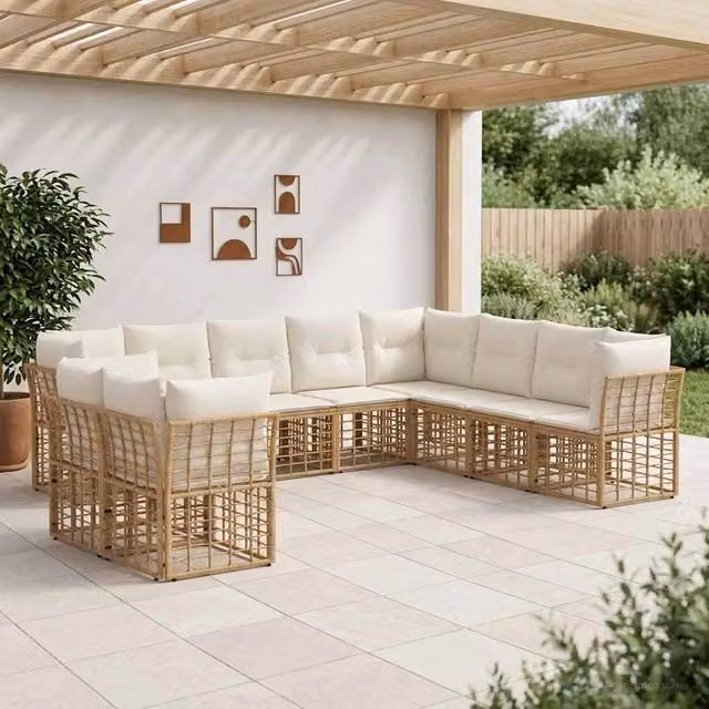 Set di divani da esterno Naturale Poliestere 3437504