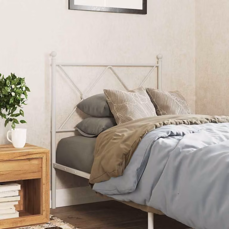 Testiera di ricambio in metallo vidaXL colore bianco per letto 80 x 190 cm