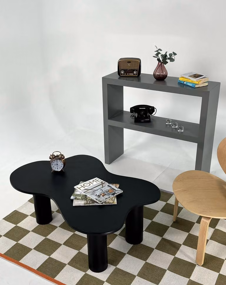 Skye Decor, Bloom - Black, tavolino, nero, MDF, 110 x 40 x 70 cm