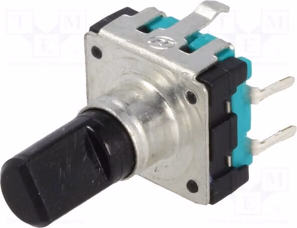 1 encoder: incrementale, tipo Pos, 24 pin Through-Hole Technology (THT), 5 VDC, 24 impulsi per rotazione, 5 mA, modello EC12E20-24P24C-S