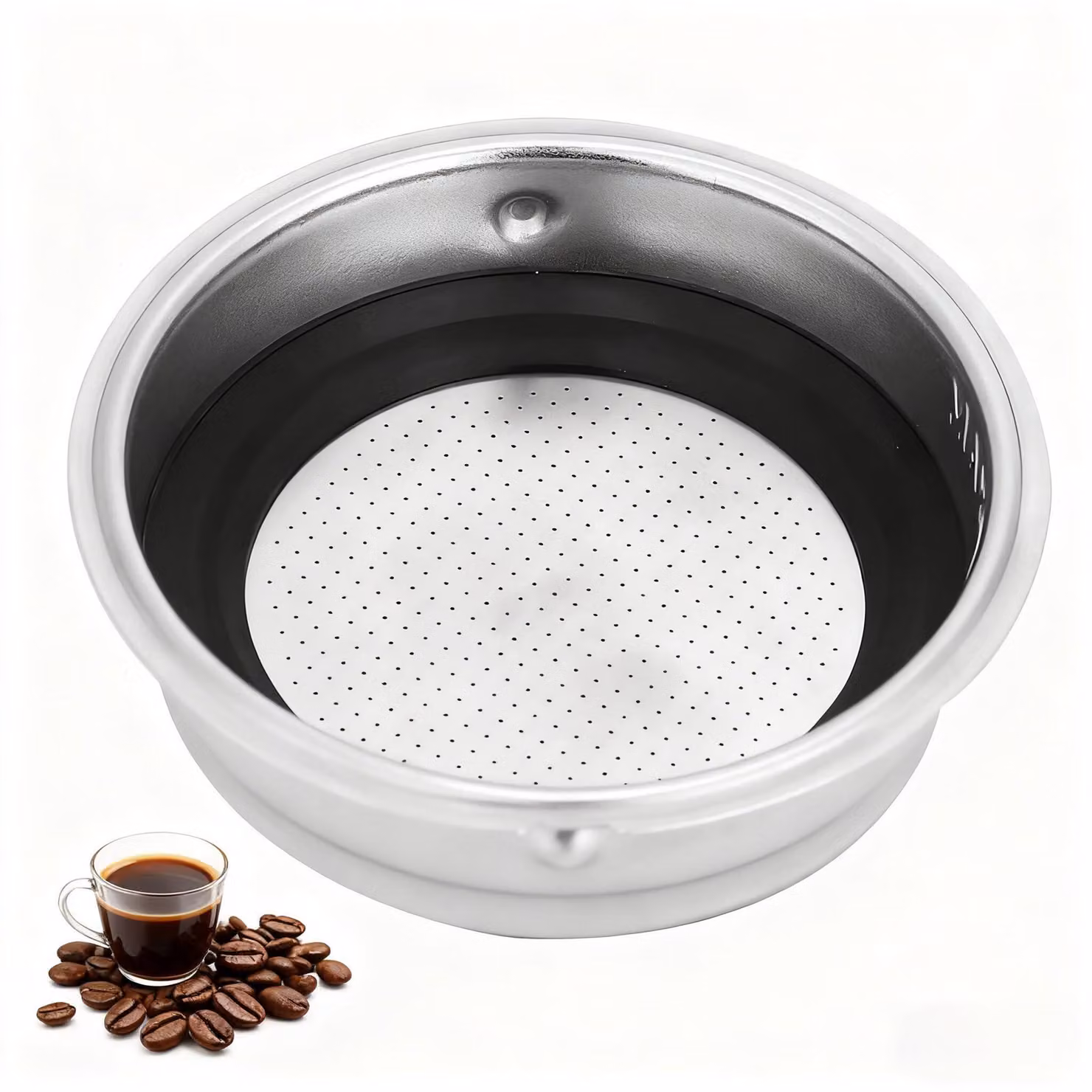 Cesto filtro per caffè in acciaio inossidabile, per due tazze, removibile