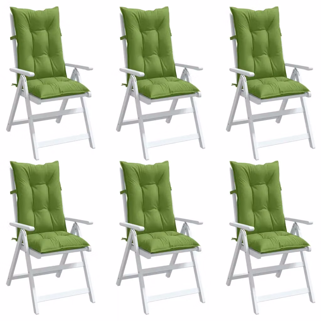 Set di 6 cuscini per schienale di sedia vidaXL in tessuto verde, L 120 cm x P 50 cm x H 7 cm