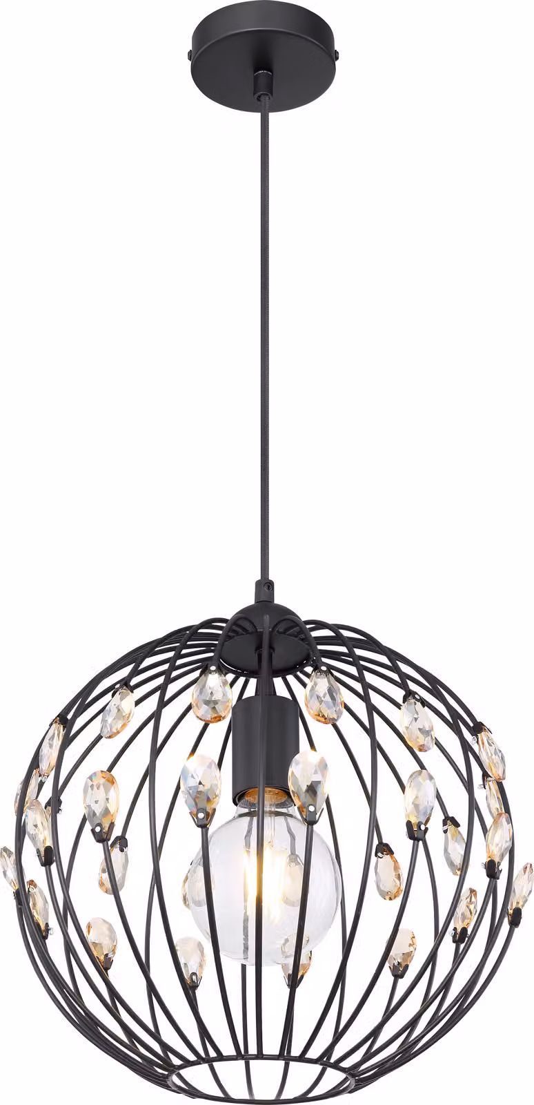 Globo Lighting lampada a sospensione in metallo nero opaco, 1x E27