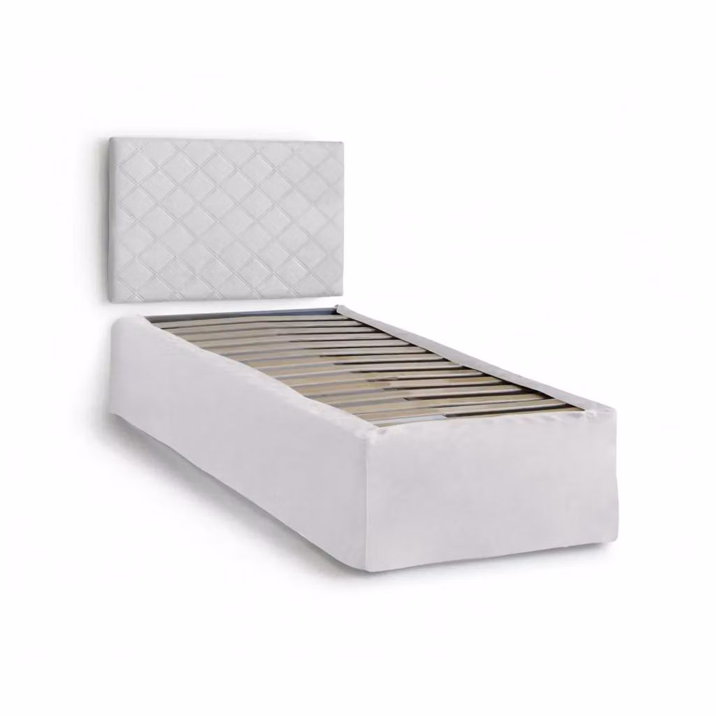 Letto Singolo Accu Talamo Italia Bianco con Struttura Imbottita e Rivestimento Sfoderabile L/P: 80 x 190 cm – 2