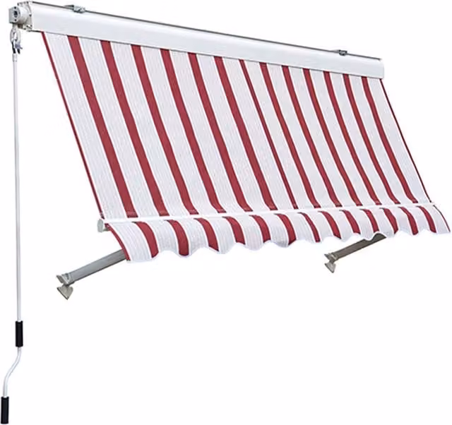 Tenda da sole a caduta con cassonetto Sangiorgio per balcone, colore giallo e bianco, L: 80 cm x H: 250 cm