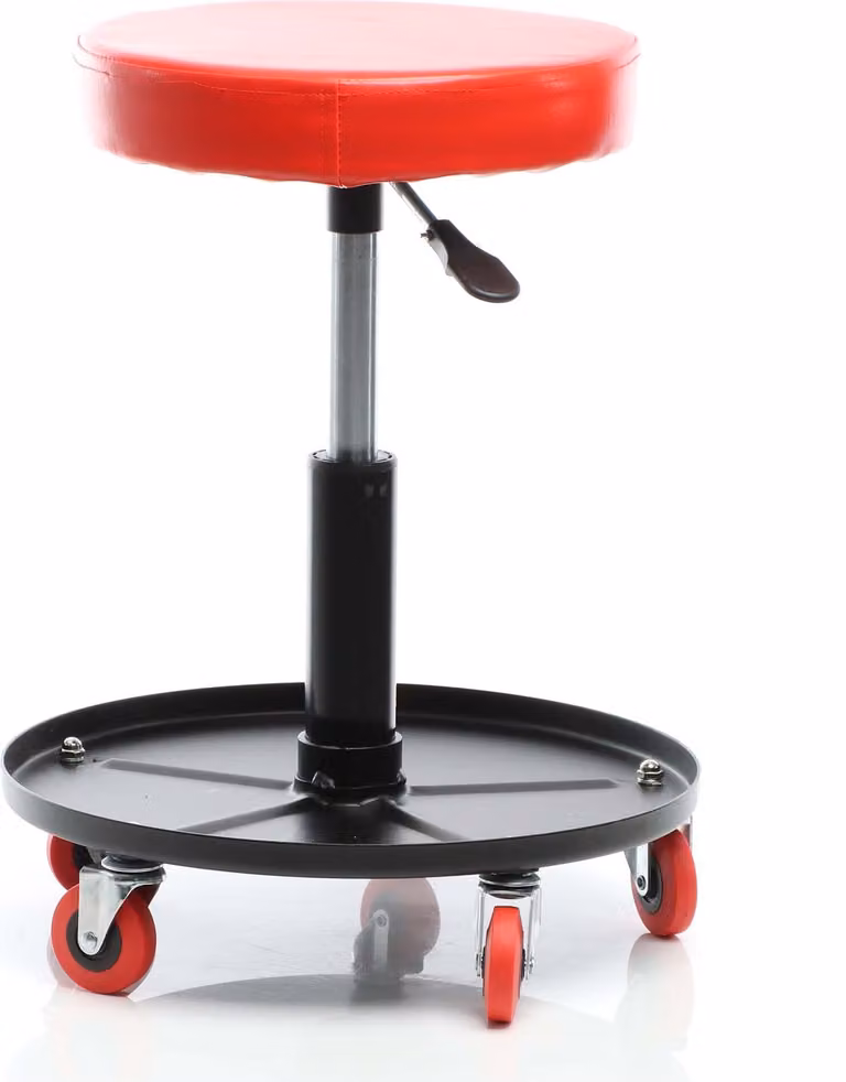 XPOtool Carrello da officina regolabile in altezza con rotelle ruotabile a 360° Sgabello con vaschetta portautensili Sgabello con vano portaoggetti Sedia da officina Sgabello regolabile in altezza