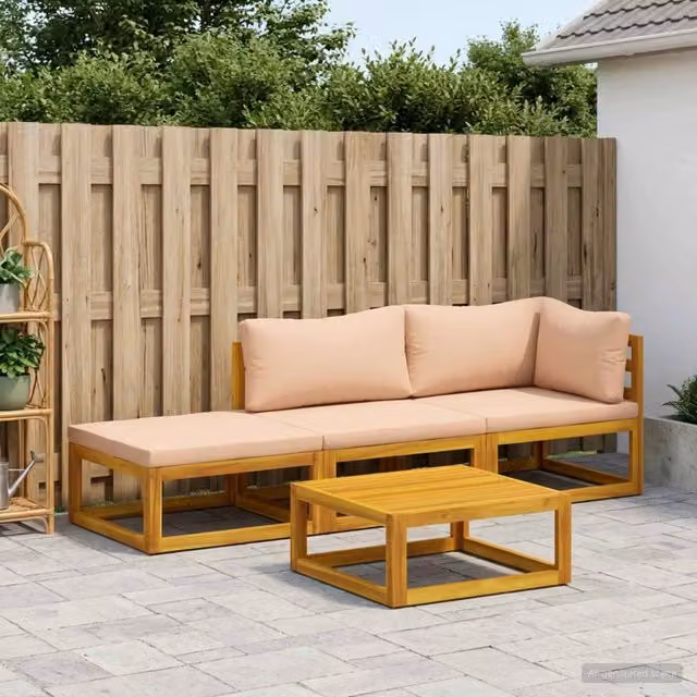 Set di divani 4 pz Naturale Legno di Acacia Massello 3417304