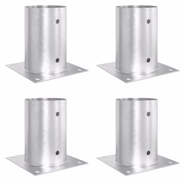 Ancora rotonda per terreno 4 pcs Argento 15 x 15 x 15 cm