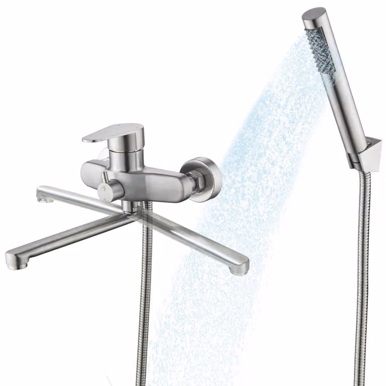 Rubinetto per vasca da bagno con doccetta manuale e bocchetta girevole