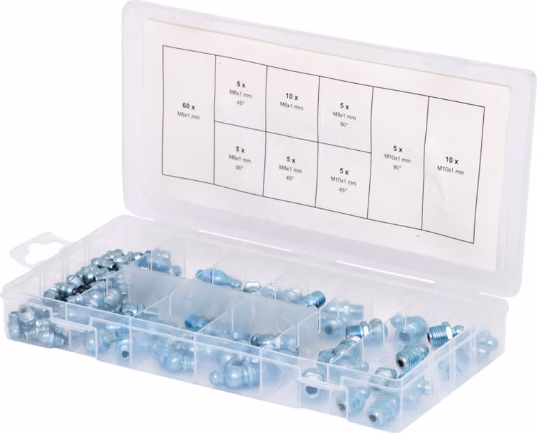 KS TOOLS Assortimento di ingrassatori M 6 - 8 - 10 x 1 110 pz - 970.0030