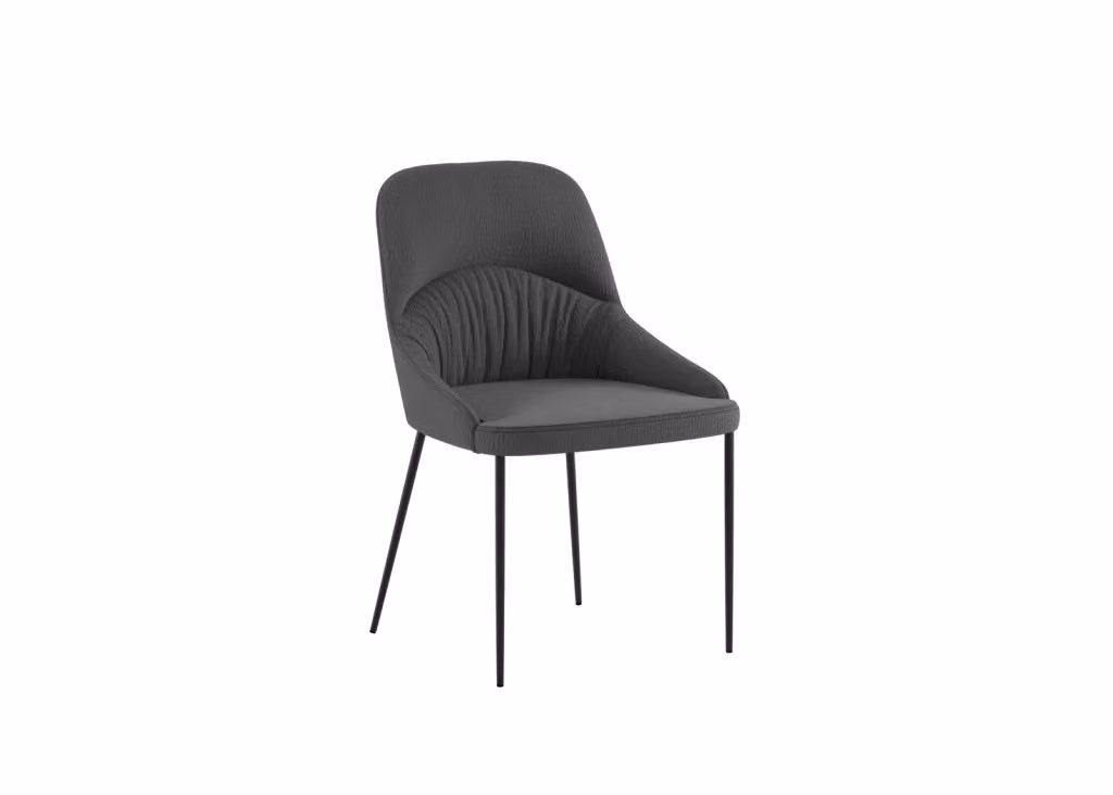 Sedia Moderna Stones in Tessuto Grigio con Struttura in Metallo Nero – 2