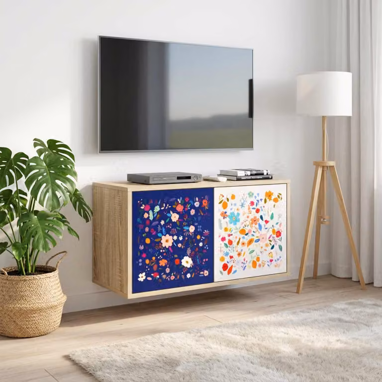 Mobile TV da parete vidaXL MAINZ in Rovere Sonoma, L 69 x P 33 x H 40 cm