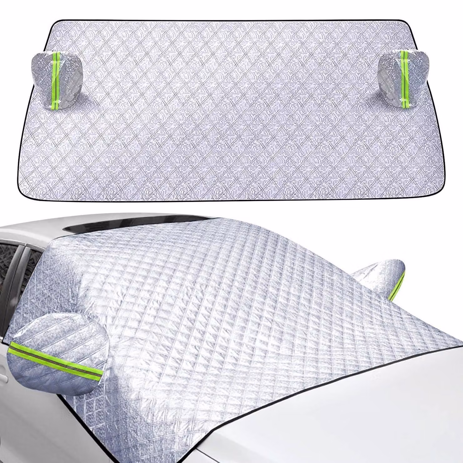 Copertura universale per parabrezza, spessa e resistente, dimensioni 2,36 x 1,48 m, impermeabile, antipolvere, con protezione UV, ideale per l'uso tutto l'anno