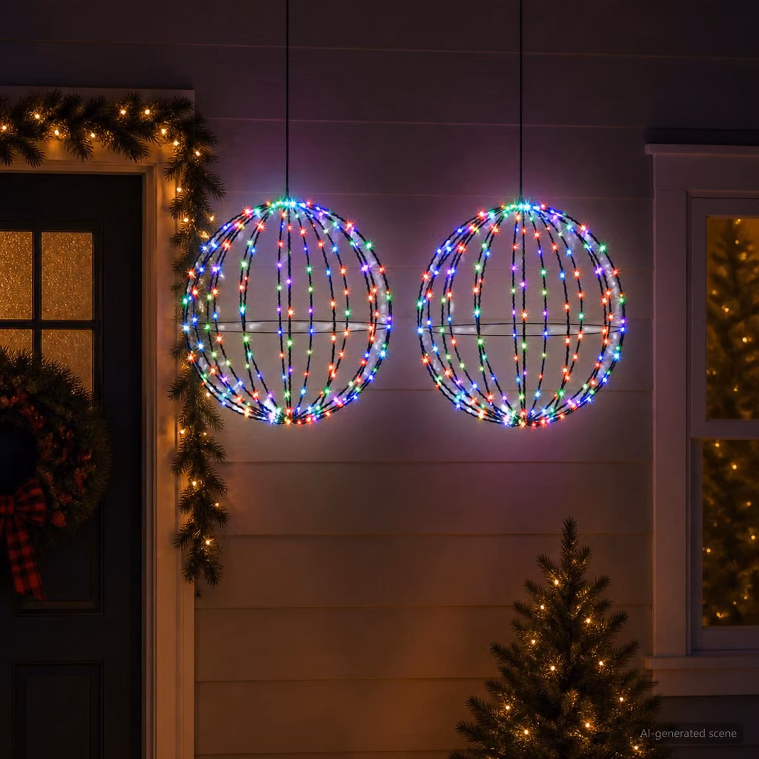 vidaXL Luce a punta di Natale 2 pz 320 LED Multicolore