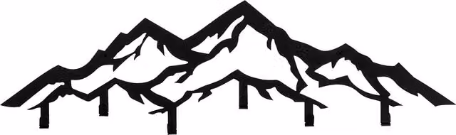 Appendiabiti da parete montagna 80x25 cm nero