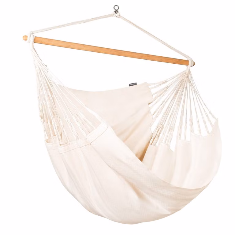 La Siesta Habana Latte sedia sospesa king size in cotone organico bianco naturale Sedia sospesa