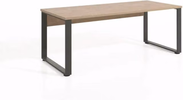 Scrivania professionale retta 200 cm DEPÉ – Rovere dorato e nero – Design di grande formato