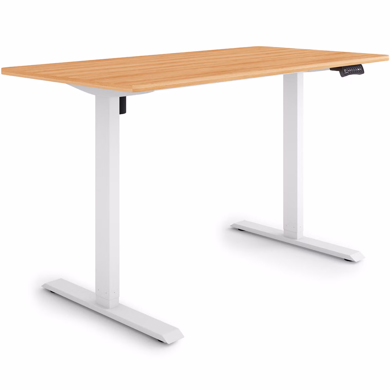 ESMART Germany ETX-121WM 140 x 70 cm Decorazione acero Scrivania ergonomica in piedi/seduta Regolabile elettricamente in altezza in modo continuo 73,5 - 123,5 cm 3x memoria Promemoria attività Avvio/arresto graduale Montaggio rapido