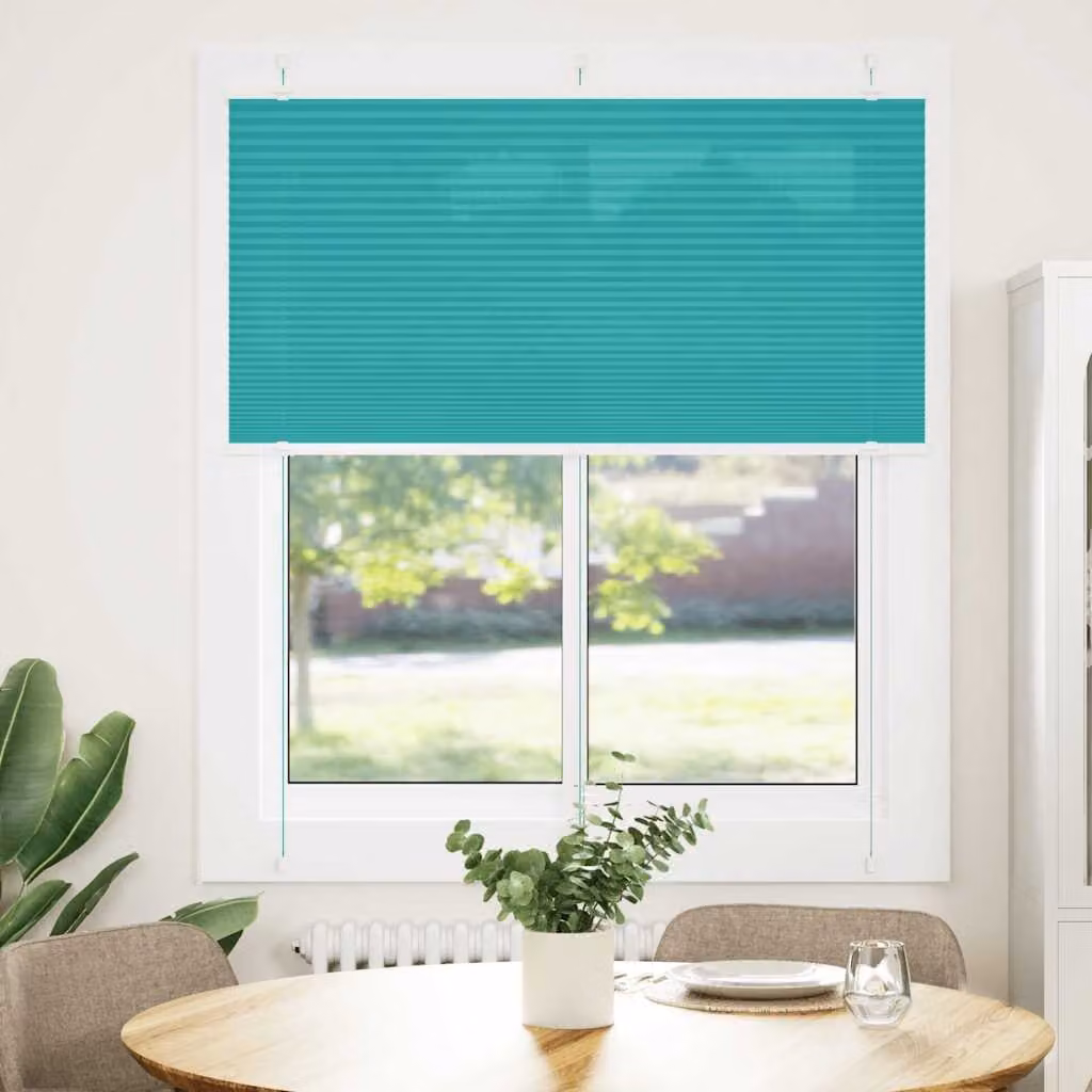vidaXL Tenda Plissettata Verde petrolio 120x100 cm Larghezza Tessuto