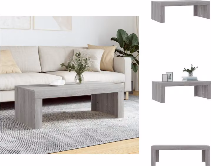 vidaXL Tavolino grigio Sonoma 102x50x36 cm in legno - Tavolini da caffè