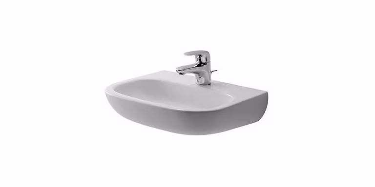 Duravit D-Code lave-mains, avec trou pour robinetterie, sans trop-plein, 450x340x145mm, blanc brillant, 0707450000, 0707450000
