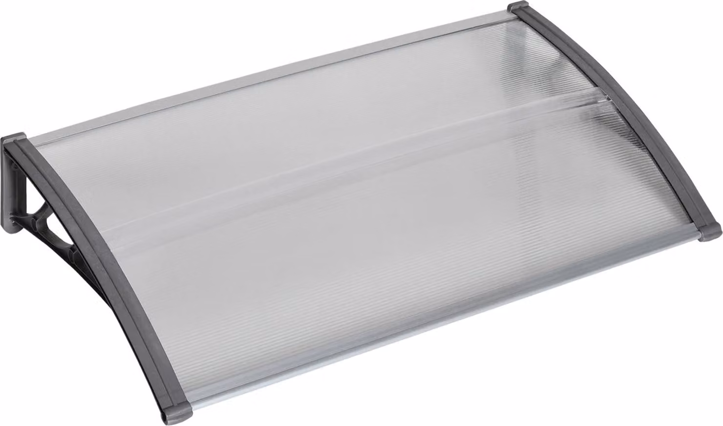 Pensilina per porta - Policarbonato, Alluminio, 110x60 cm, Grigio