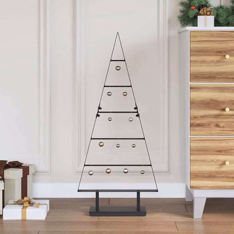 Maison Exclusive - Albero di Natale in metallo, nero, 90 cm, acciaio