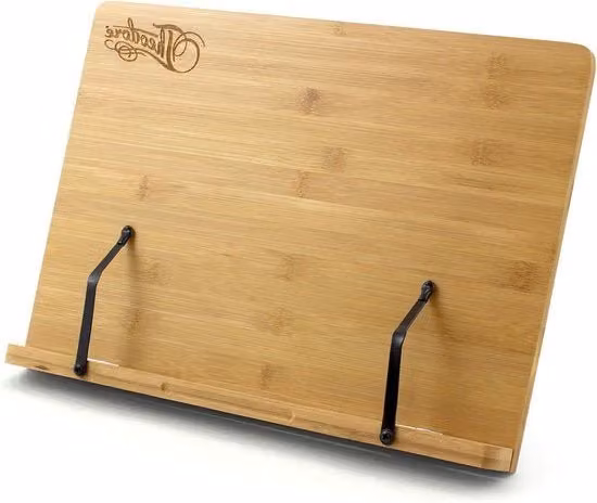 Piedistallo da scrivania in bambù naturale con supporto per fogli da disegno e libri, L: 39 cm, P: 28 cm