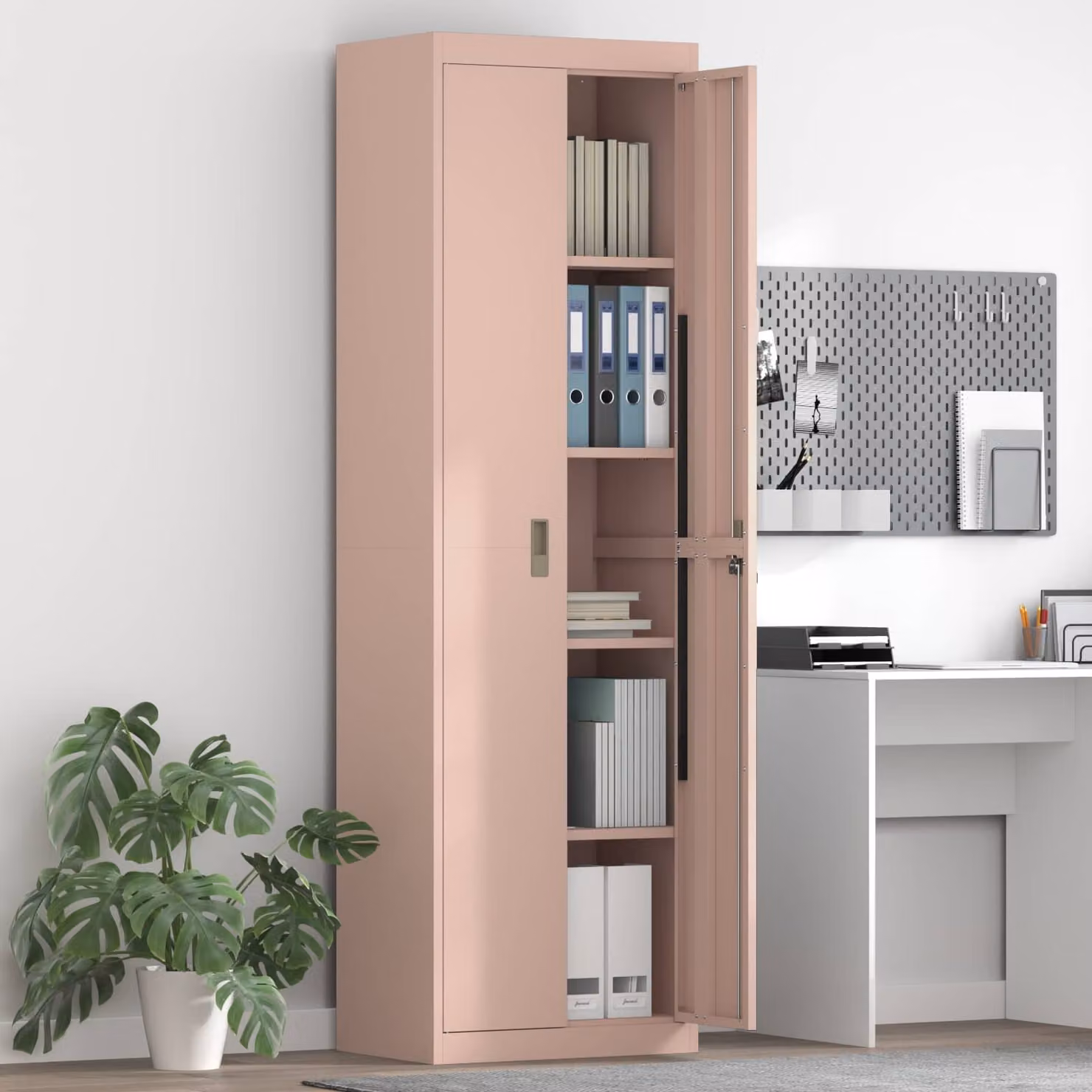 vidaXL Armadio Rosa 60 x 40 x 200 cm Acciaio