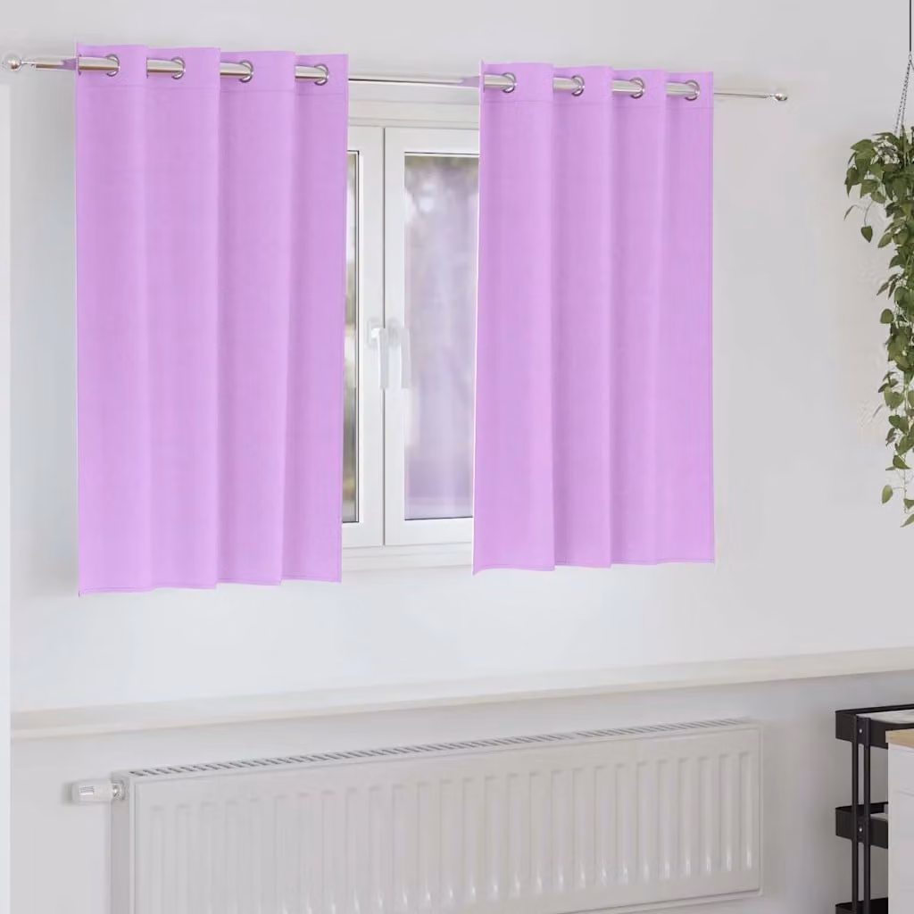 Set di 2 tende blackout vidaXL in poliestere con anelli, colore viola, L 140 cm x H 140 cm