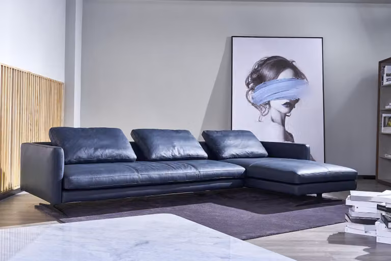 Leder Sofa Couch Eck Garnitur Wohn Zimmer Sitz Landschaft L-Form Luxus Polster