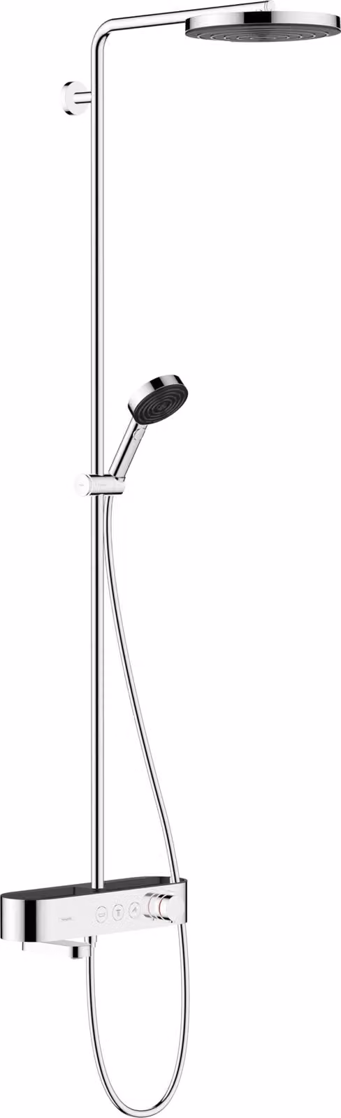Sistema doccia con termostato, doccia a pioggia da 260 mm, soffione manuale, finitura cromata