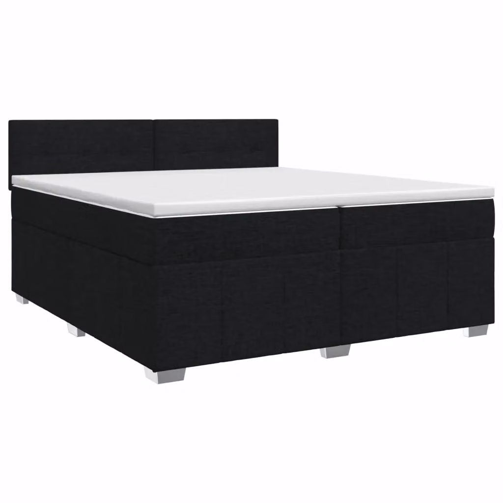 Letto box spring con materasso ibrido vidaXL in tessuto nero L/P: 200 x 200 cm – 2