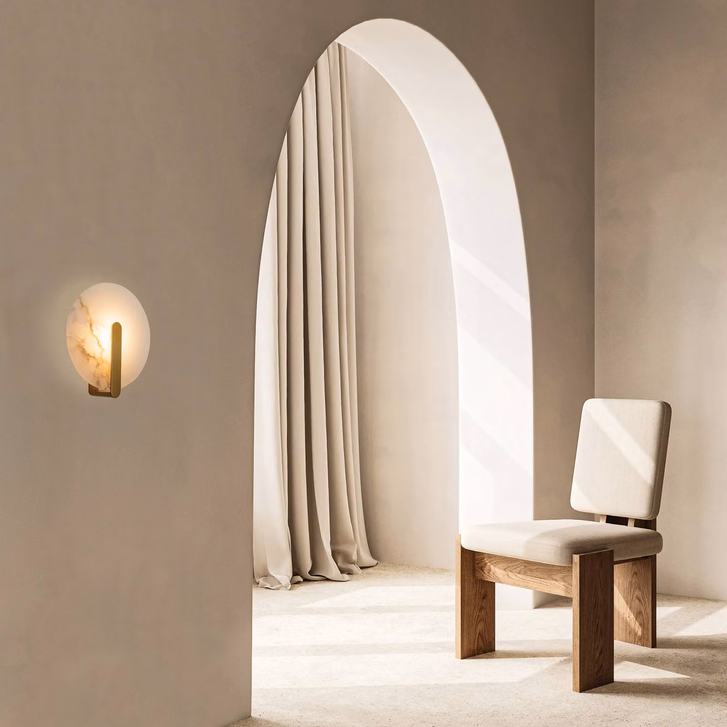 Zambelis Applique da parete 2552, Bianco / Opale, Soggiorno / Sala da pranzo, Pietra, Applique